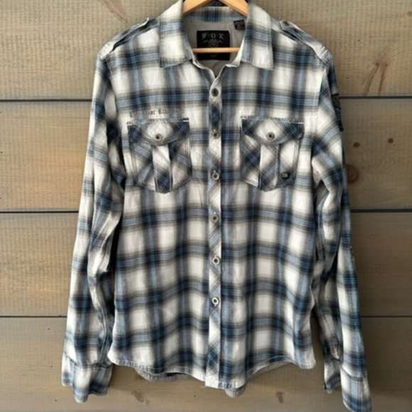 Fox Racing Live Fast Ride Hard Long Sleeve button down shirt - Men's Size L - Picture 1 of 13